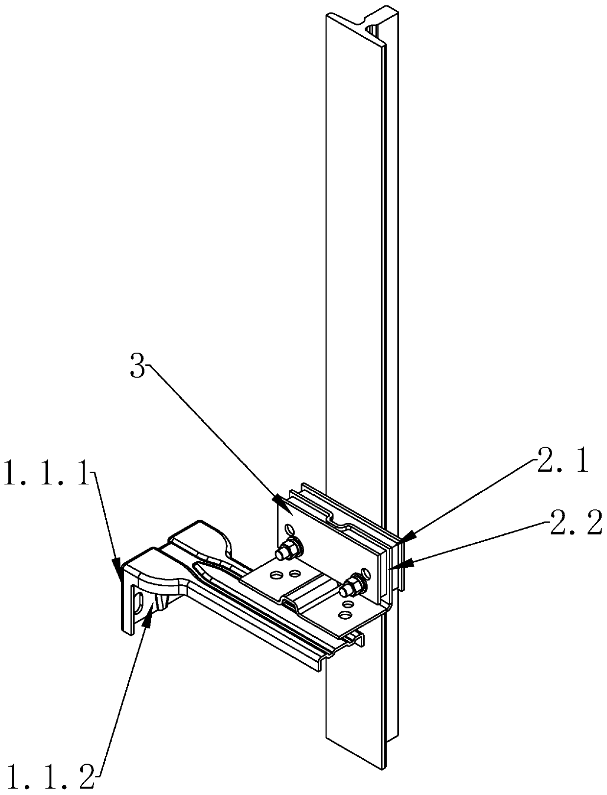 Elevator guide rail damping connecting device