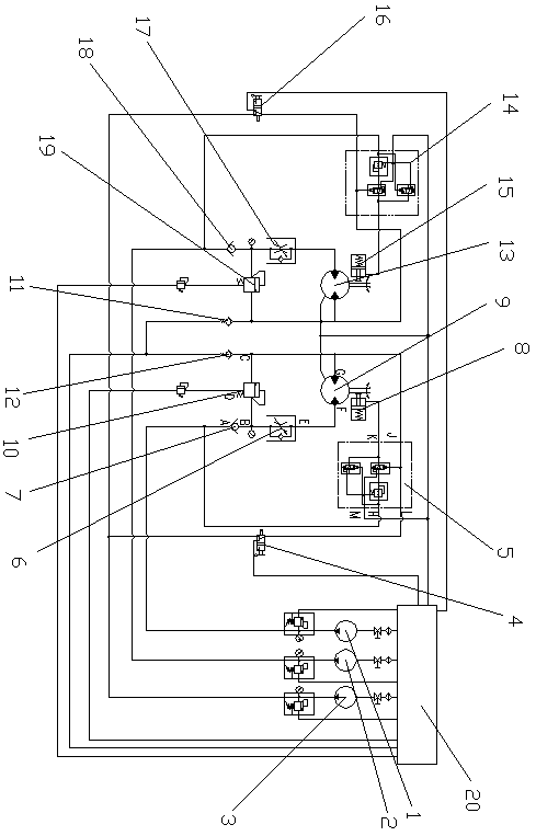 Balance winch control system used for automatic braking type under-pressure work device