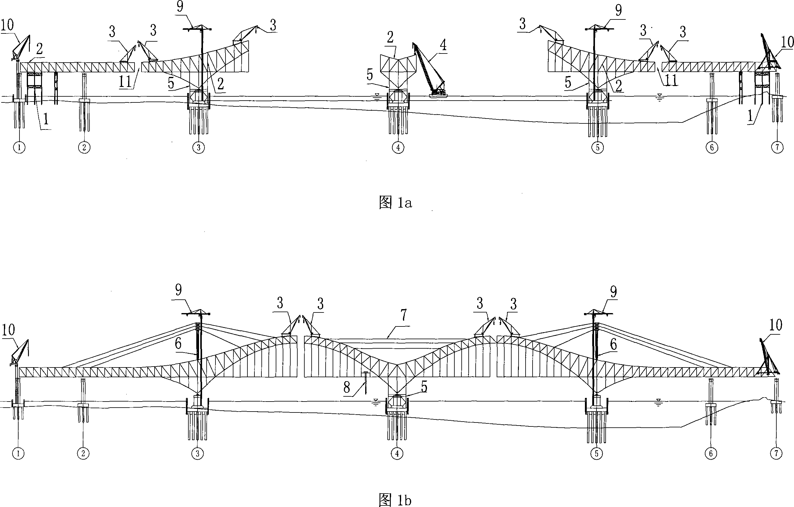 Erection method of large-span continuous steel truss arch