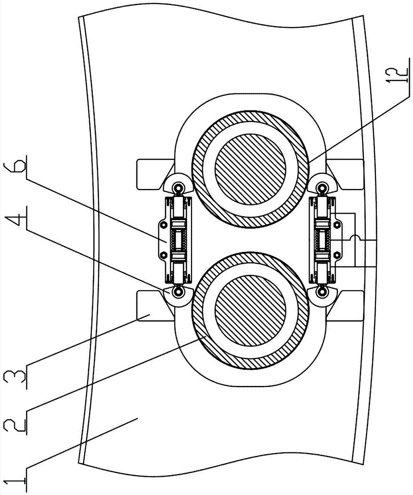 Self-stabilizing and adjusting device of propulsion oil cylinder of shield machine