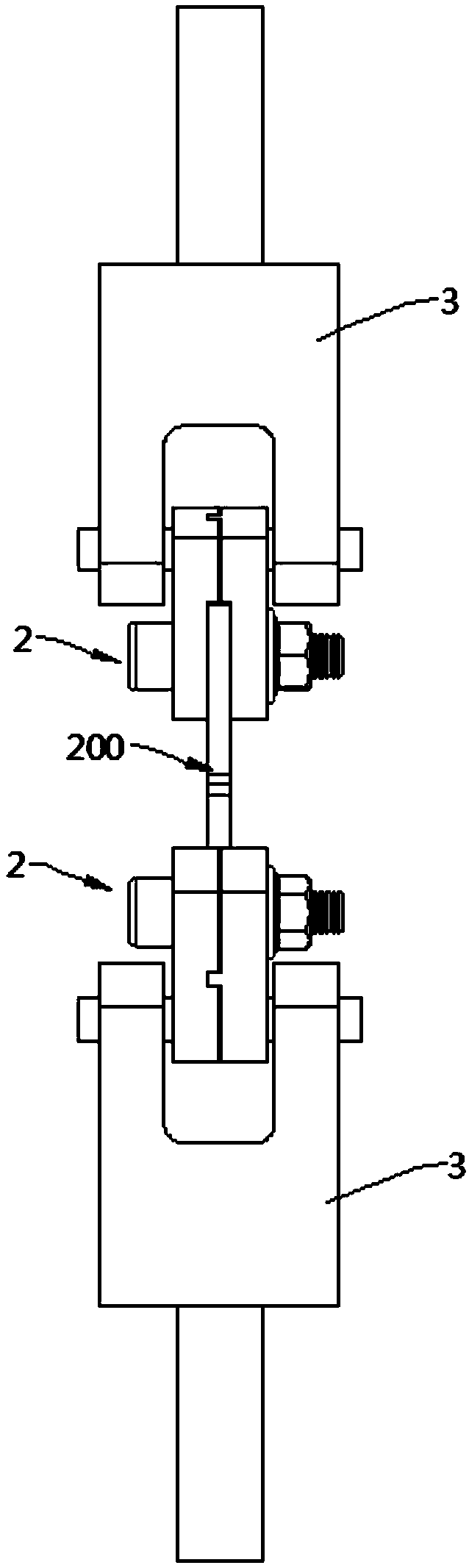 Test device and test method for I-II composite crack fatigue propagation rate