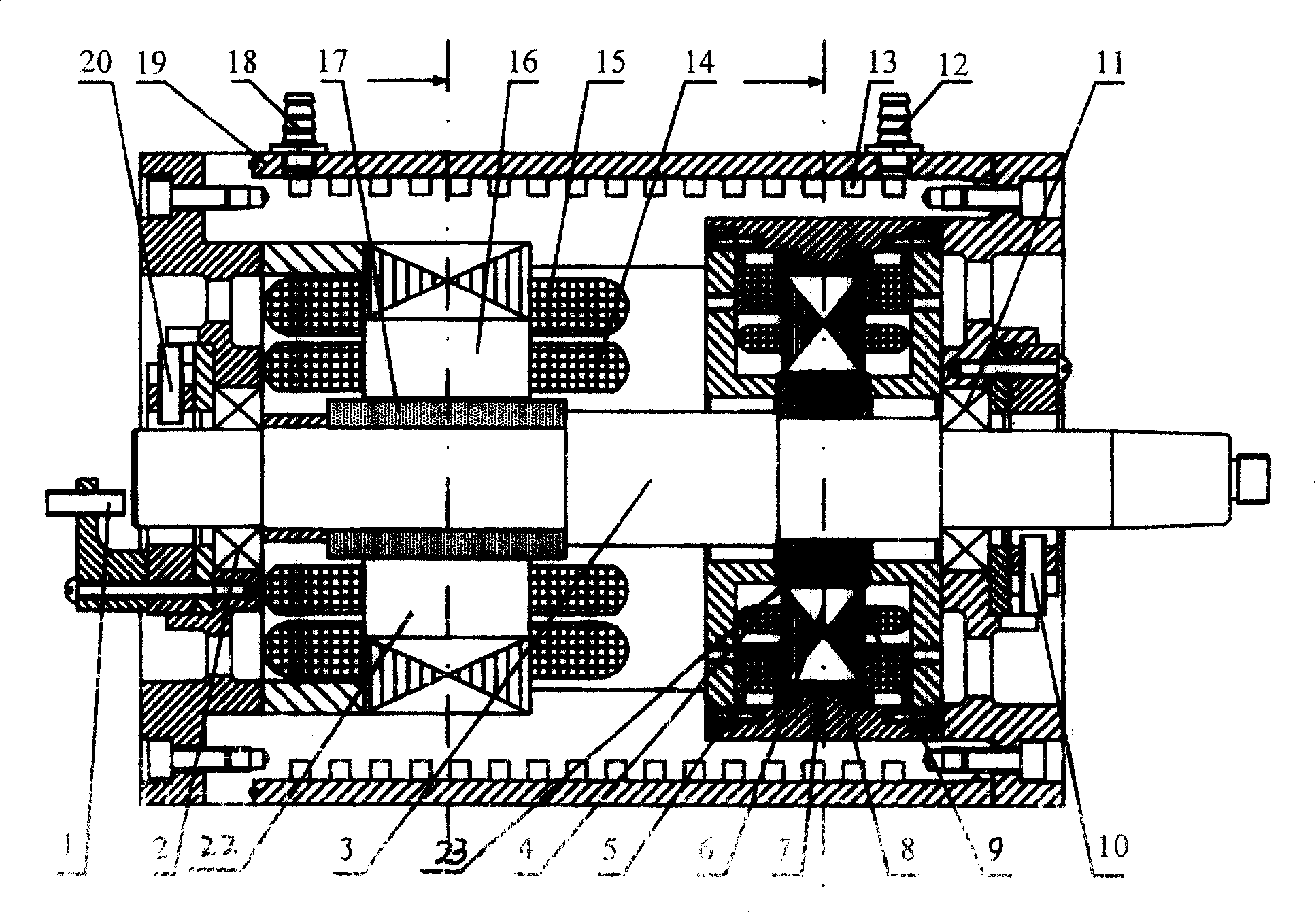 Super-high-speed high-power magnetic-suspension main-shaft motor