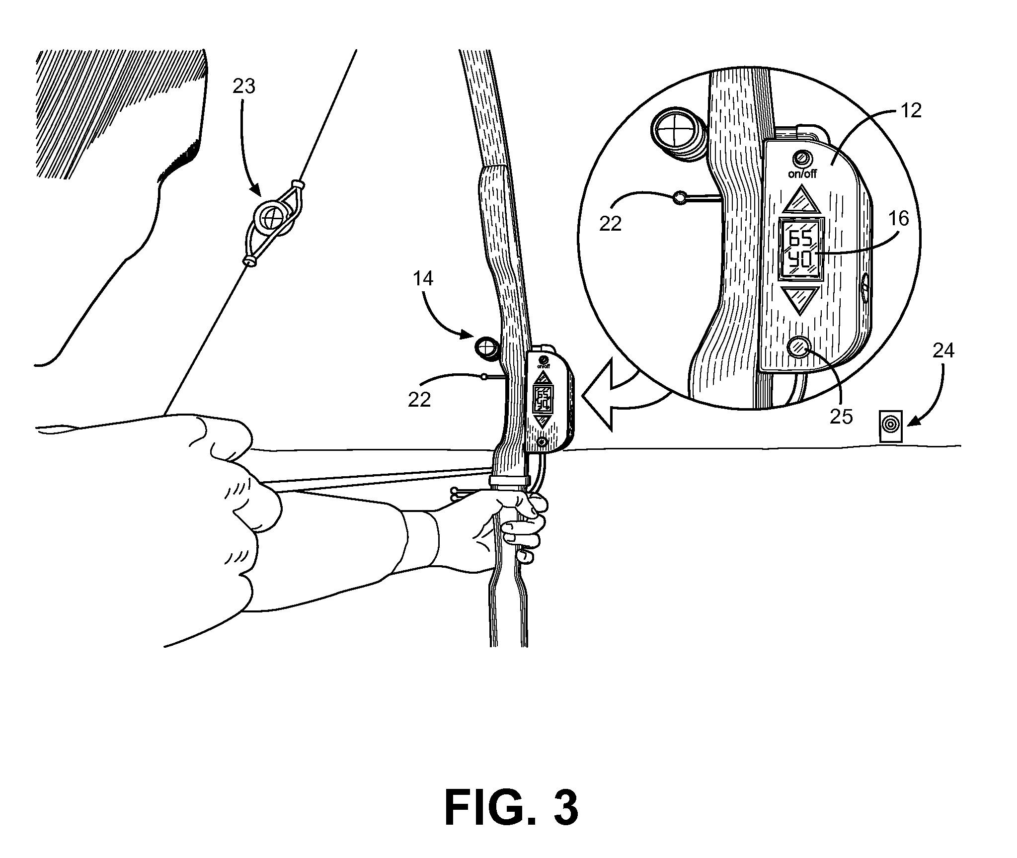 Automatic Bow Sighting Device with Range Finding Means