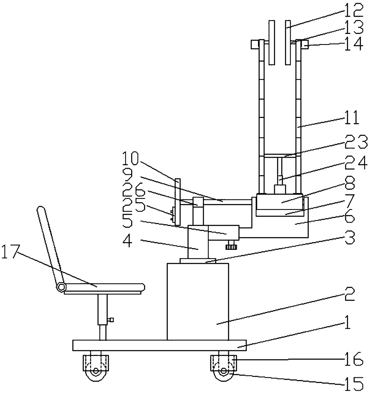 Dust removal vehicle for printed glass curtain wall