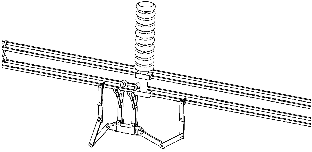 Mechanical structure and obstacle surmounting method of insect-like peristaltic dual-wheel dual-arm line inspection robot