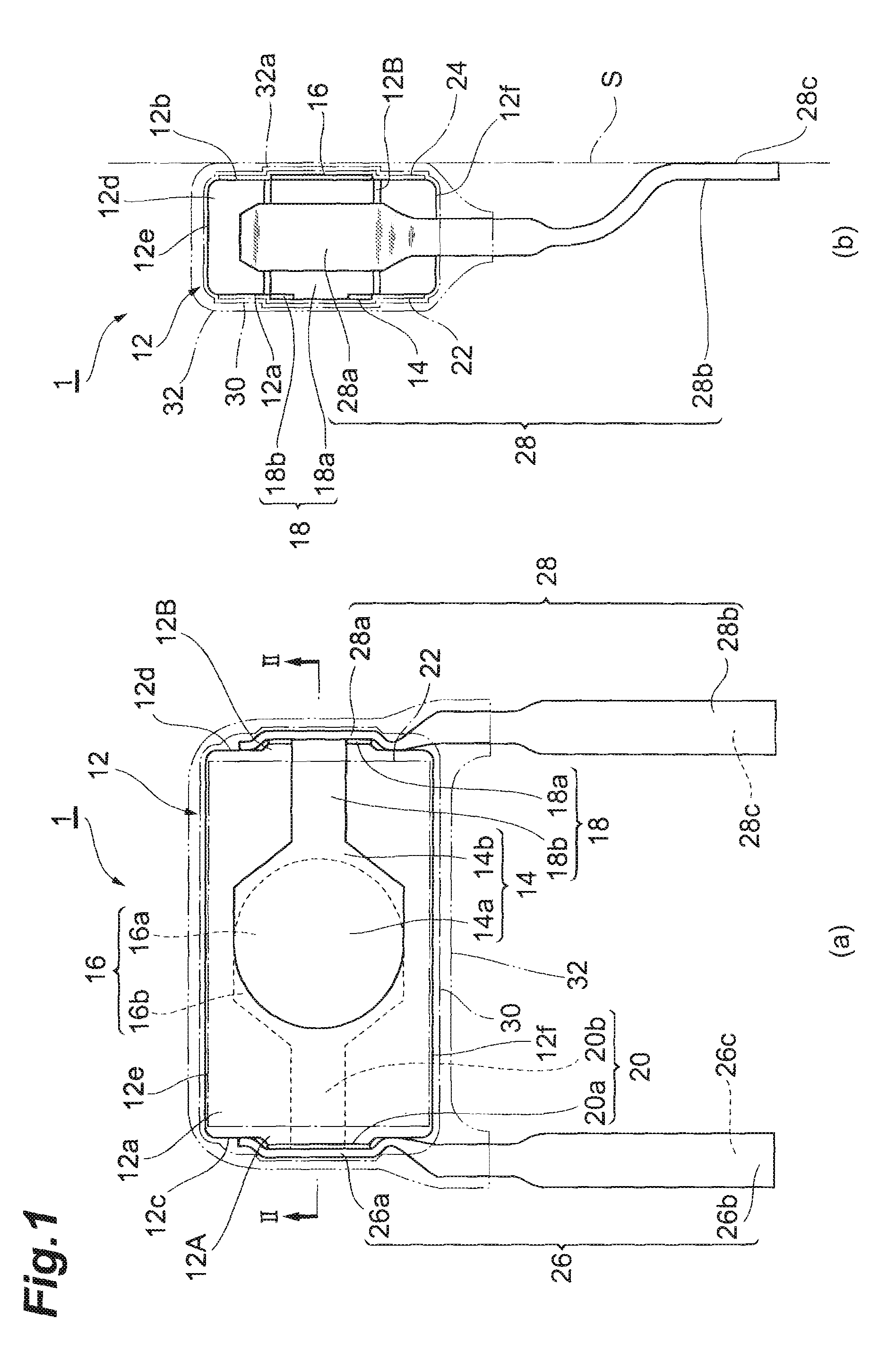 Electronic component, mounted structure, and inverter device therewith