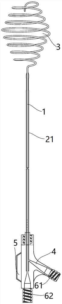 Atrial indwelling catheter capable of being developed under ultrasound