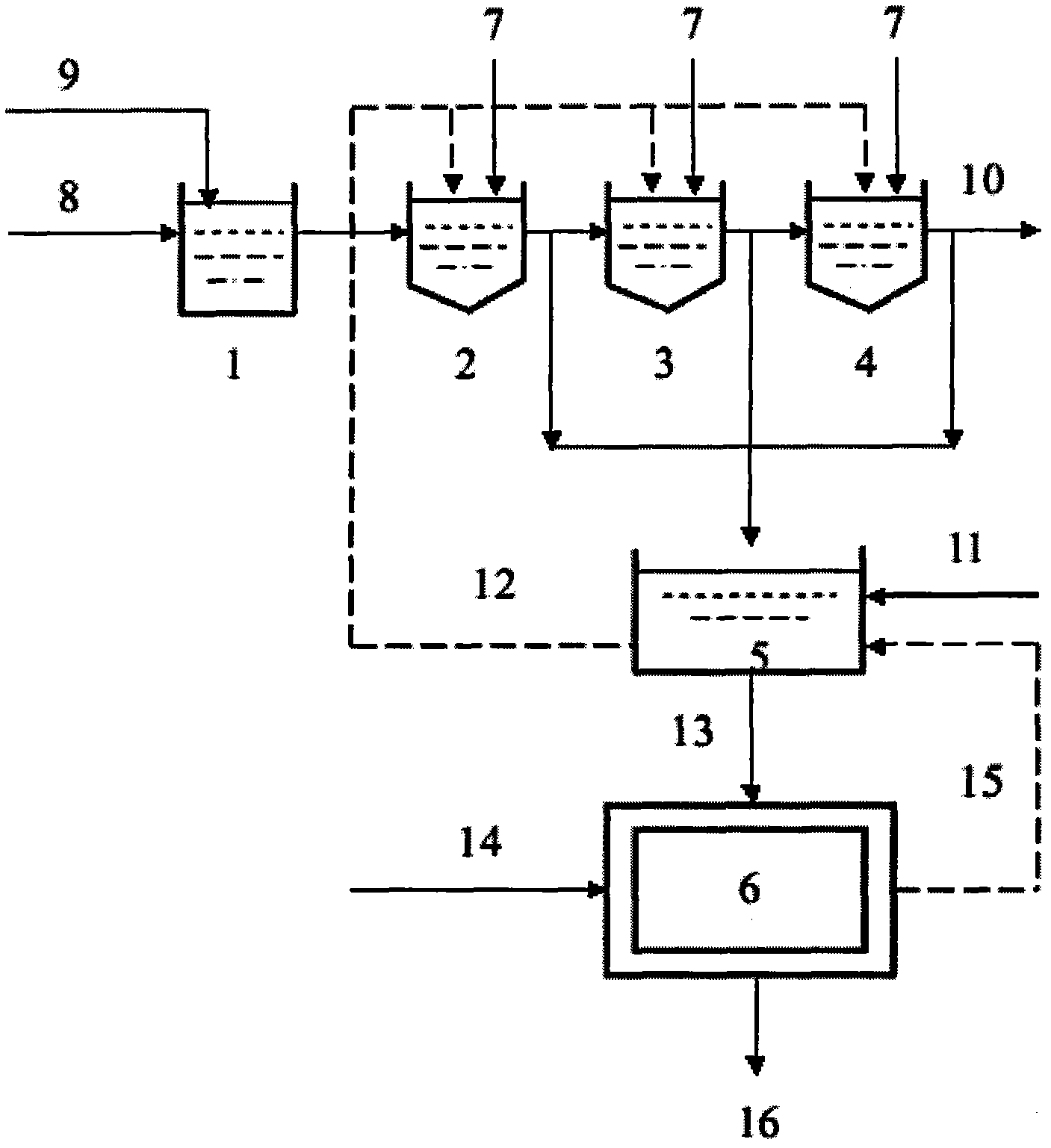 Method for treating acidic wastewater with high arsenic content by using nano TiO2 and recycling arsenic