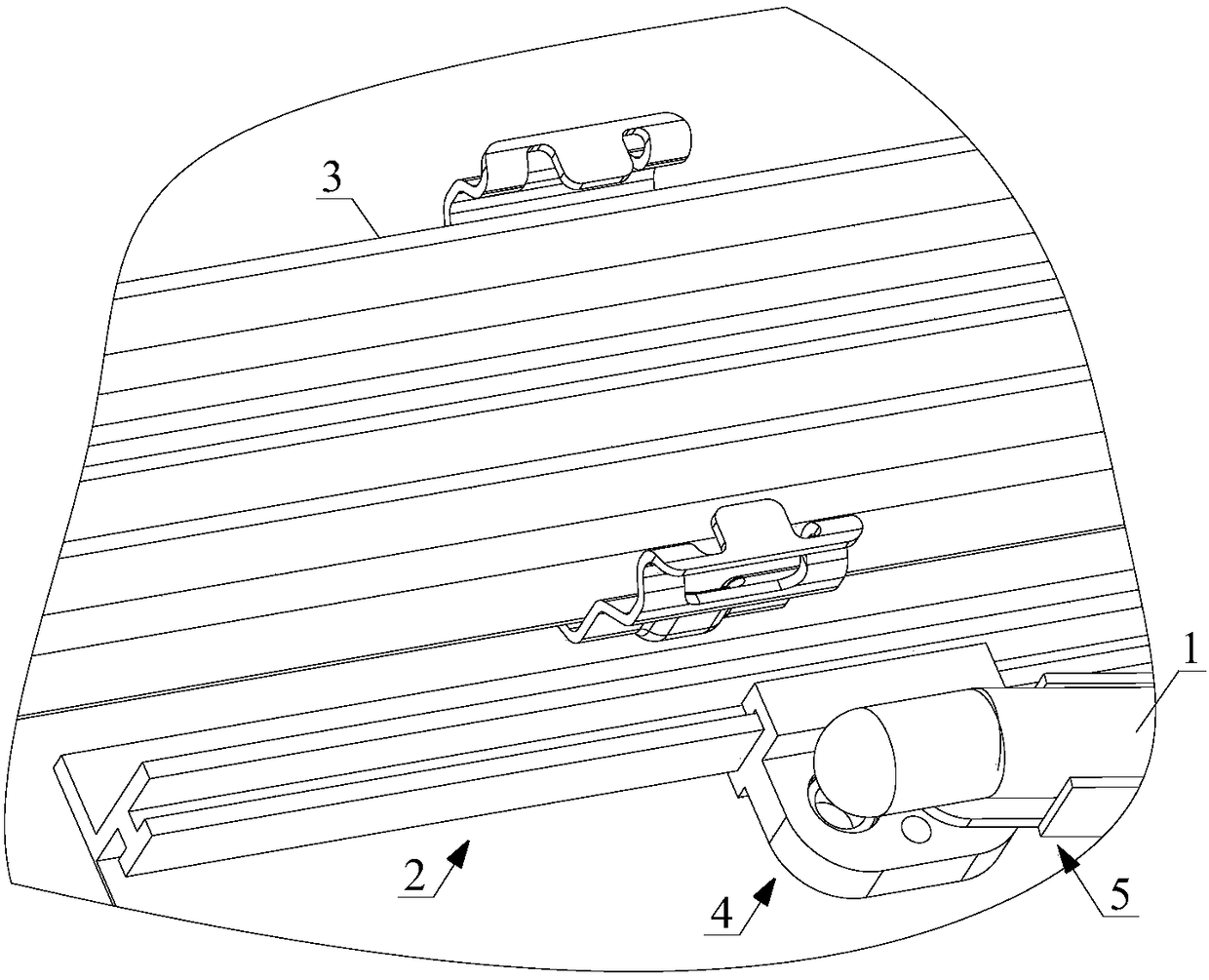 Wire harness mounting structure, sliding center console and control system thereof