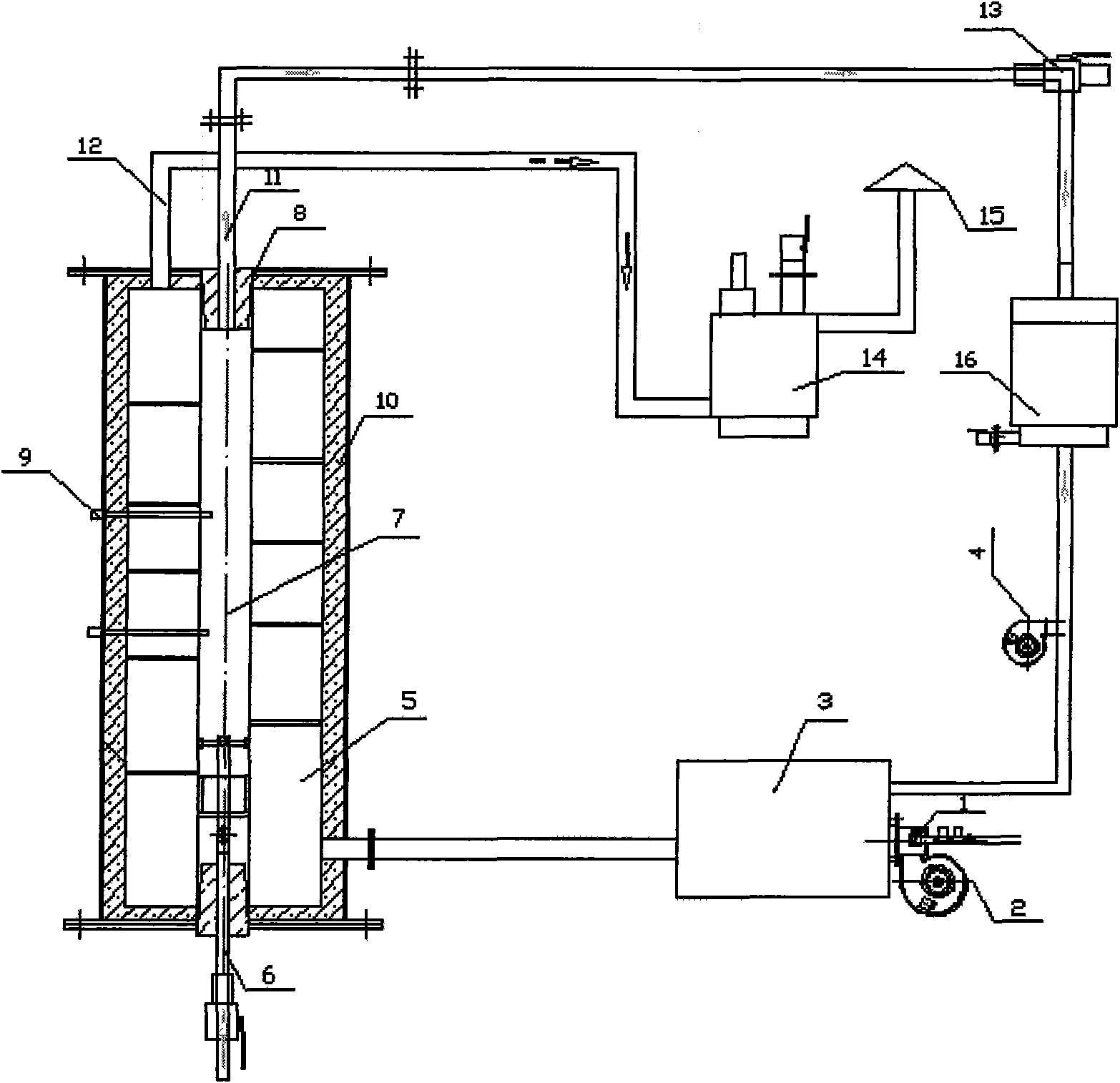 Residual energy reclaiming type device for preparing biomass granular activated carbon