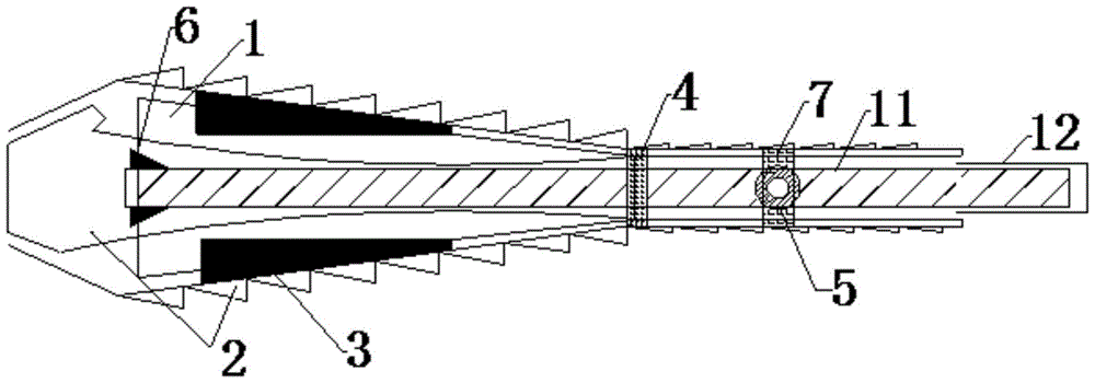 A tension-compression type prestressed anchor cable anchoring end device