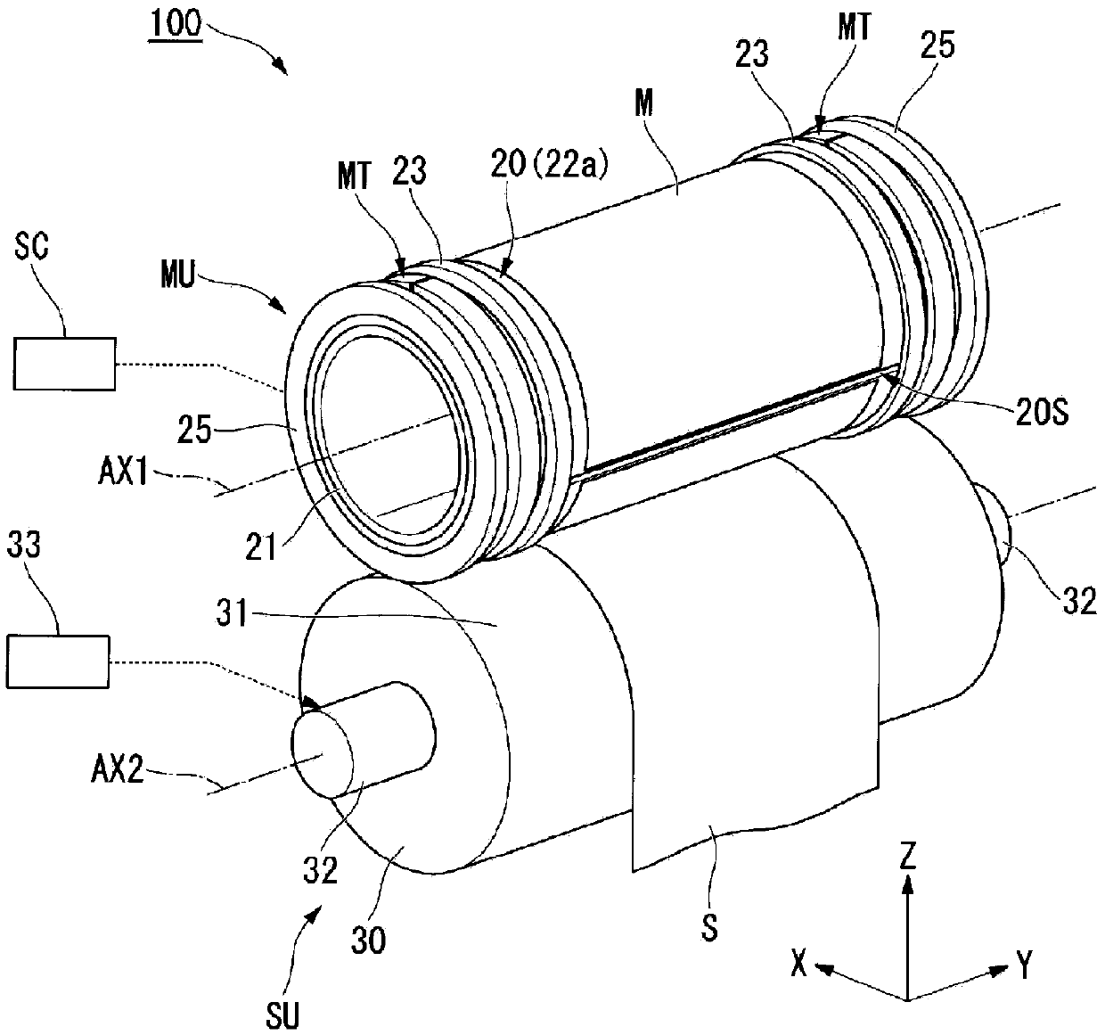 Mask unit and substrate processing device