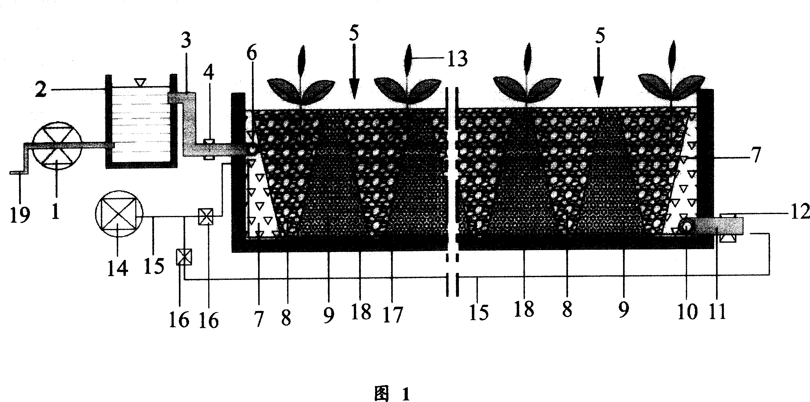 Stirring type undercurrent wetland water body purification apparatus and water body purification method