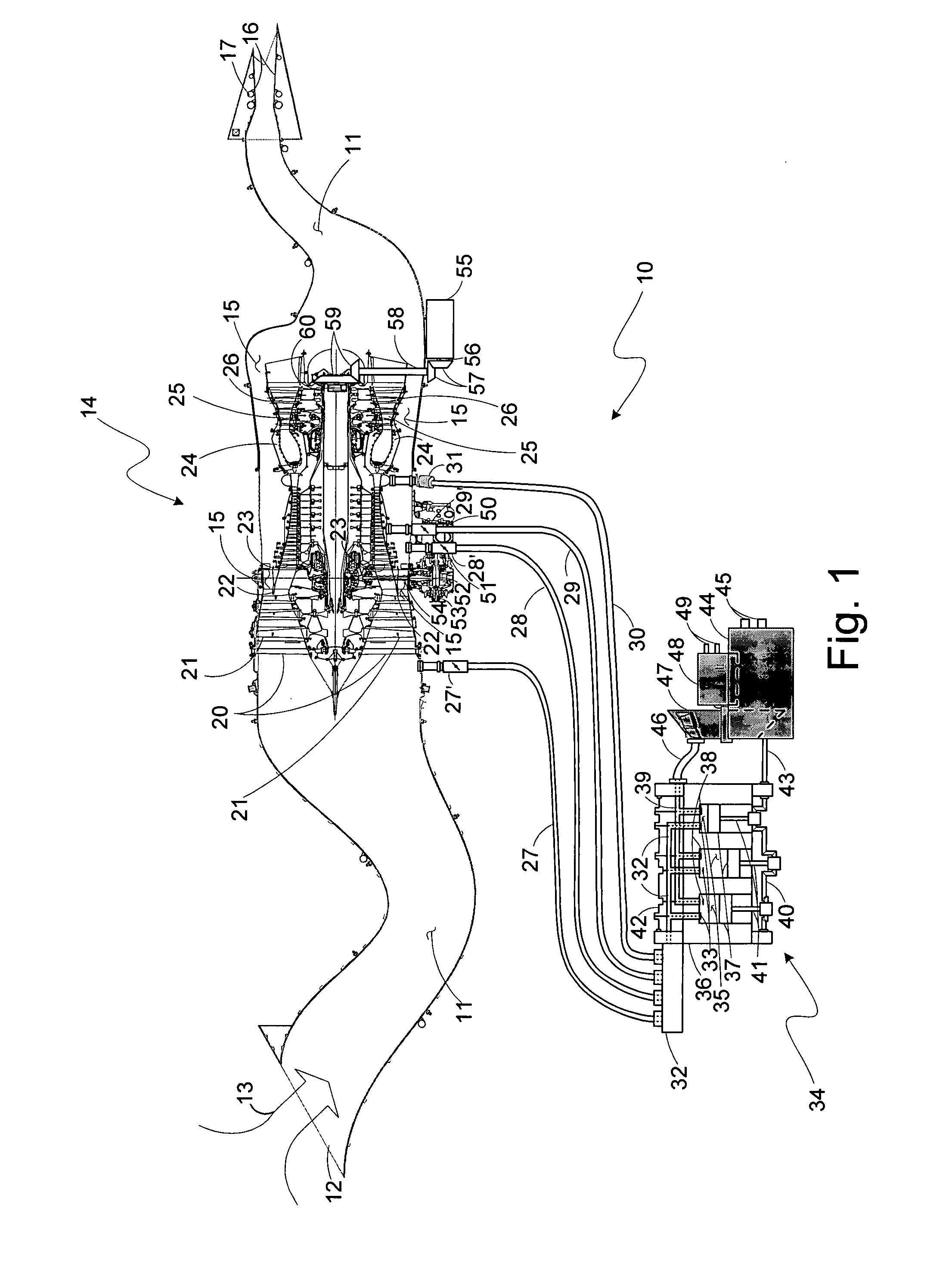 Aircraft combination engines plural airflow conveyances system