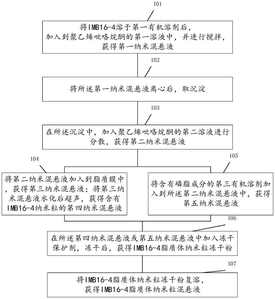 Preparation method of IMB16-4 liposome nanoparticles and medicine