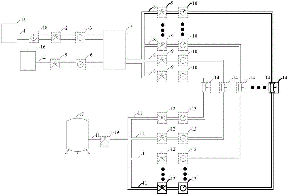 Three-fluid mist spraying dust suppression system and method