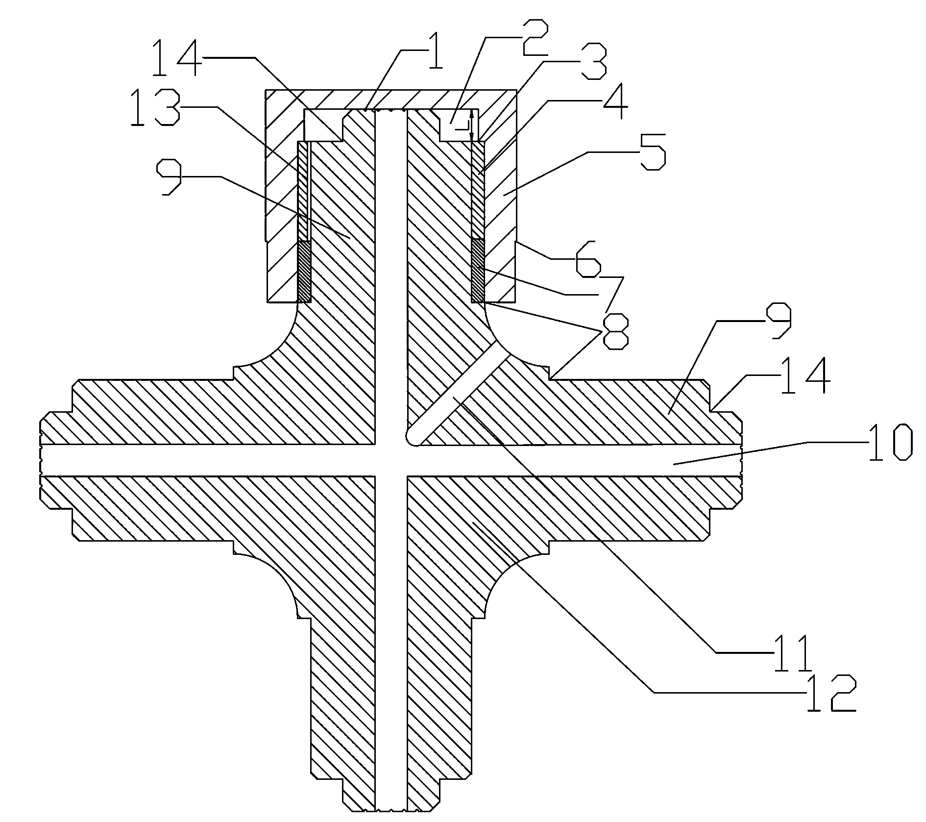 Shaft sleeve type cross shaft