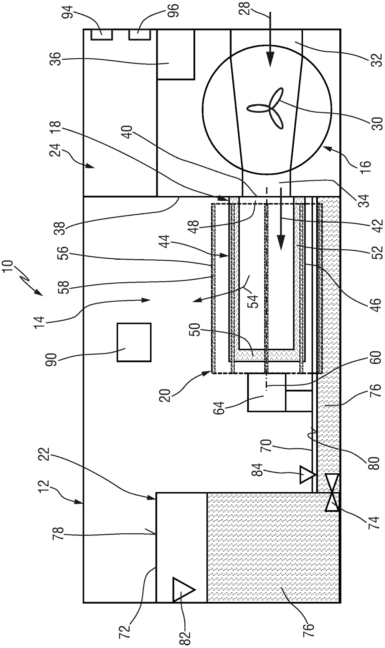 Filtering device, air treatment apparatus and operating method