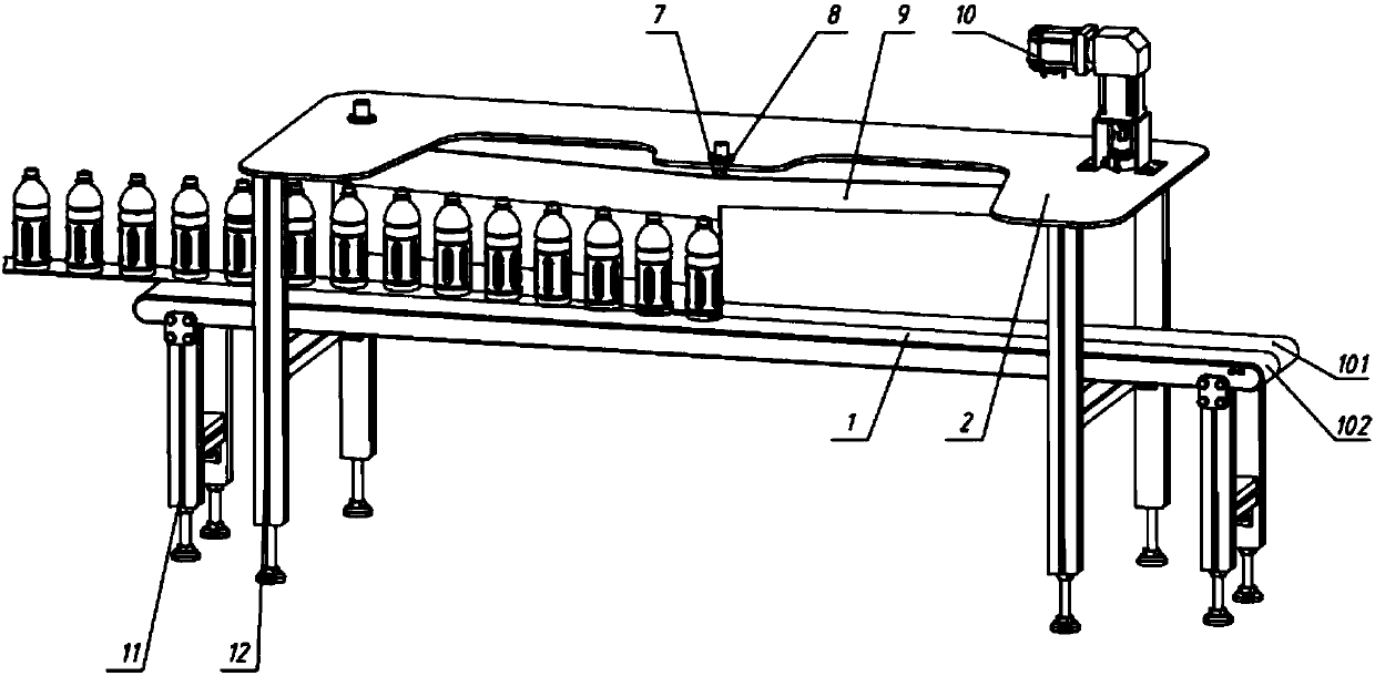 Bottle dividing device of high-speed filling line