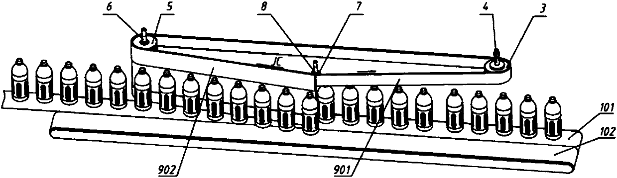 Bottle dividing device of high-speed filling line