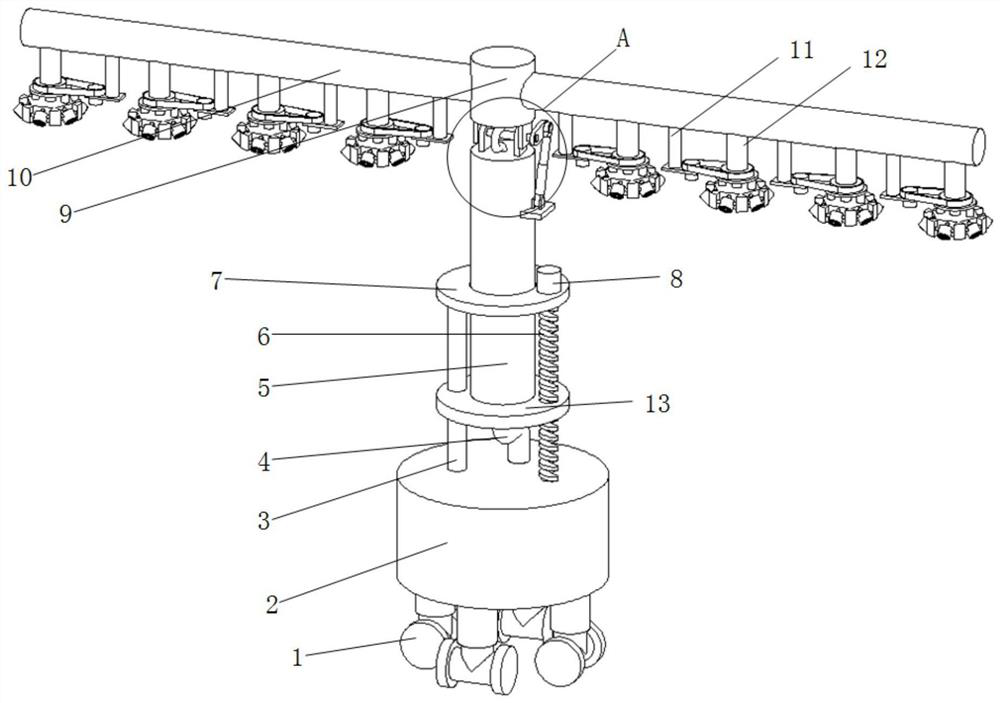 Dust removal spraying device for safety engineering management