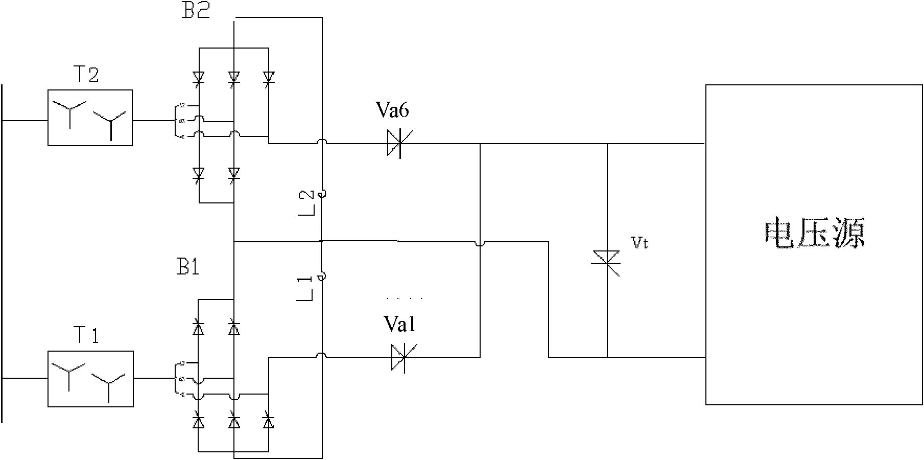 Single-wave fault current testing device of converter valve running test and testing method