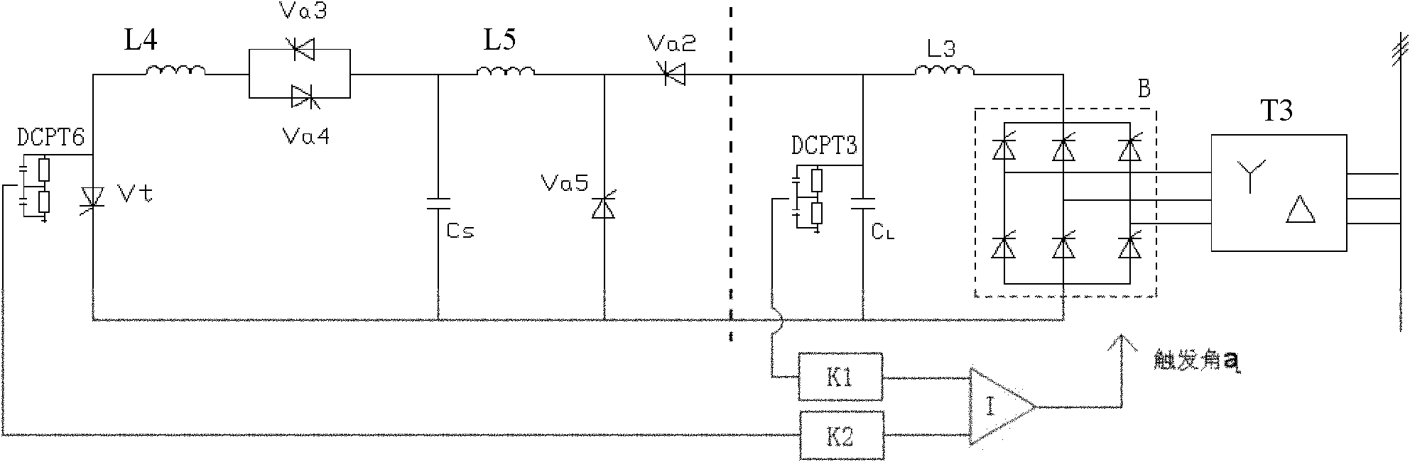 Single-wave fault current testing device of converter valve running test and testing method