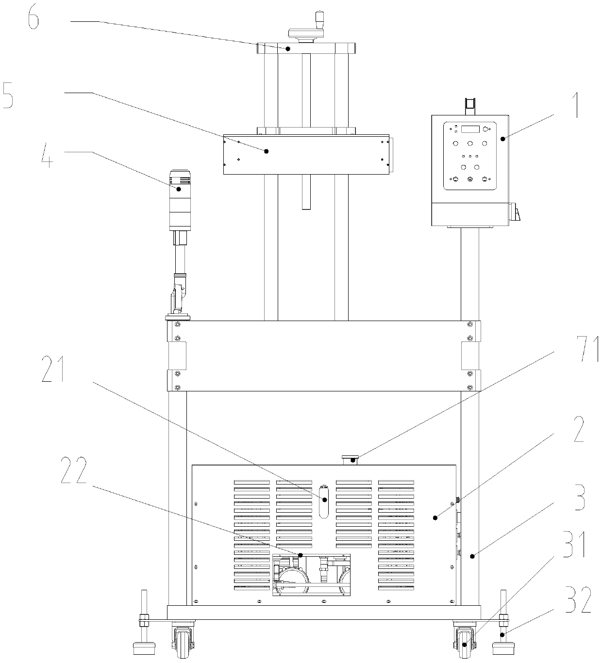 A water-cooled electromagnetic induction aluminum foil sealing machine