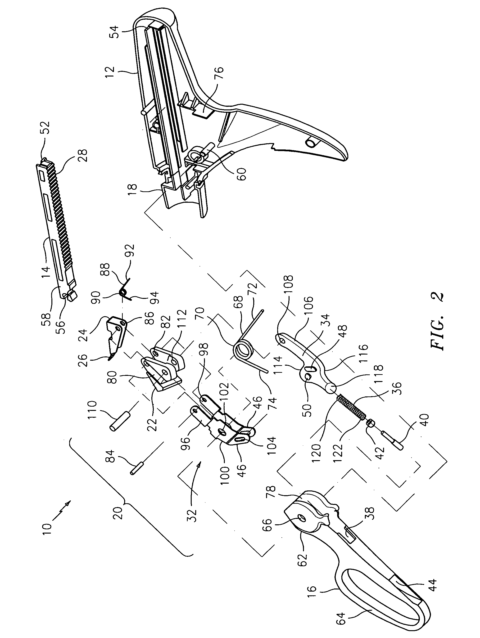 Method and force-limiting handle mechanism for a surgical instrument