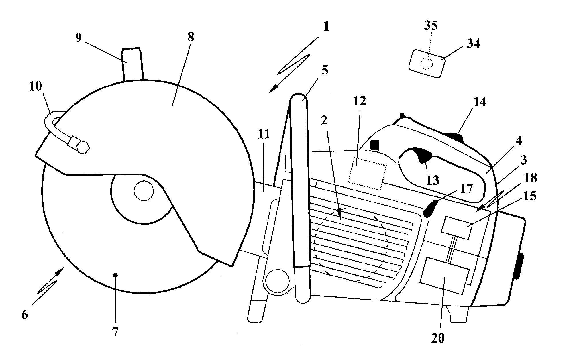 Use block for a handheld work apparatus