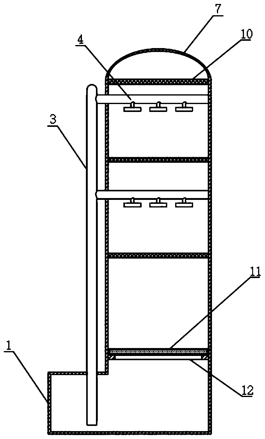 Purification tower for sludge incineration waste gas treatment