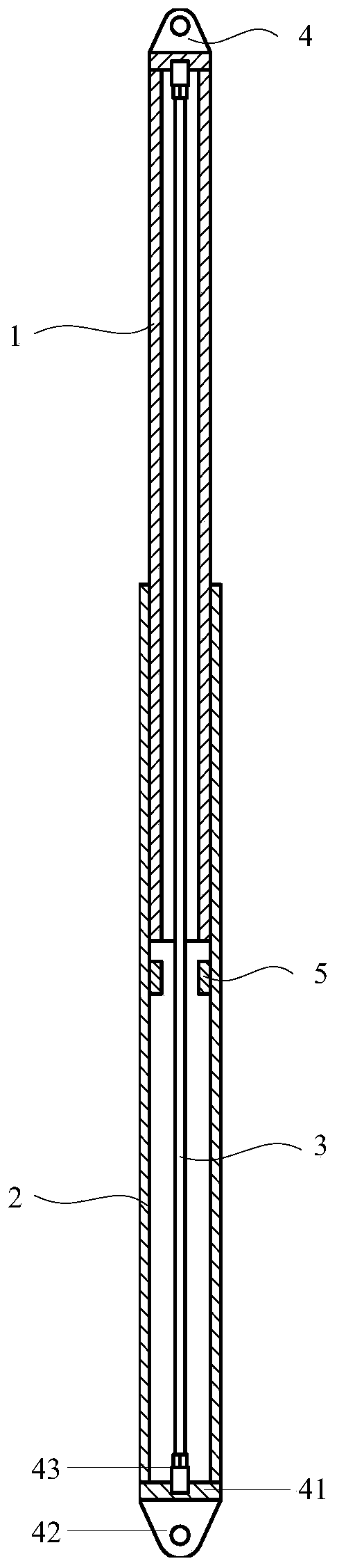 Tensile damping supporting rod