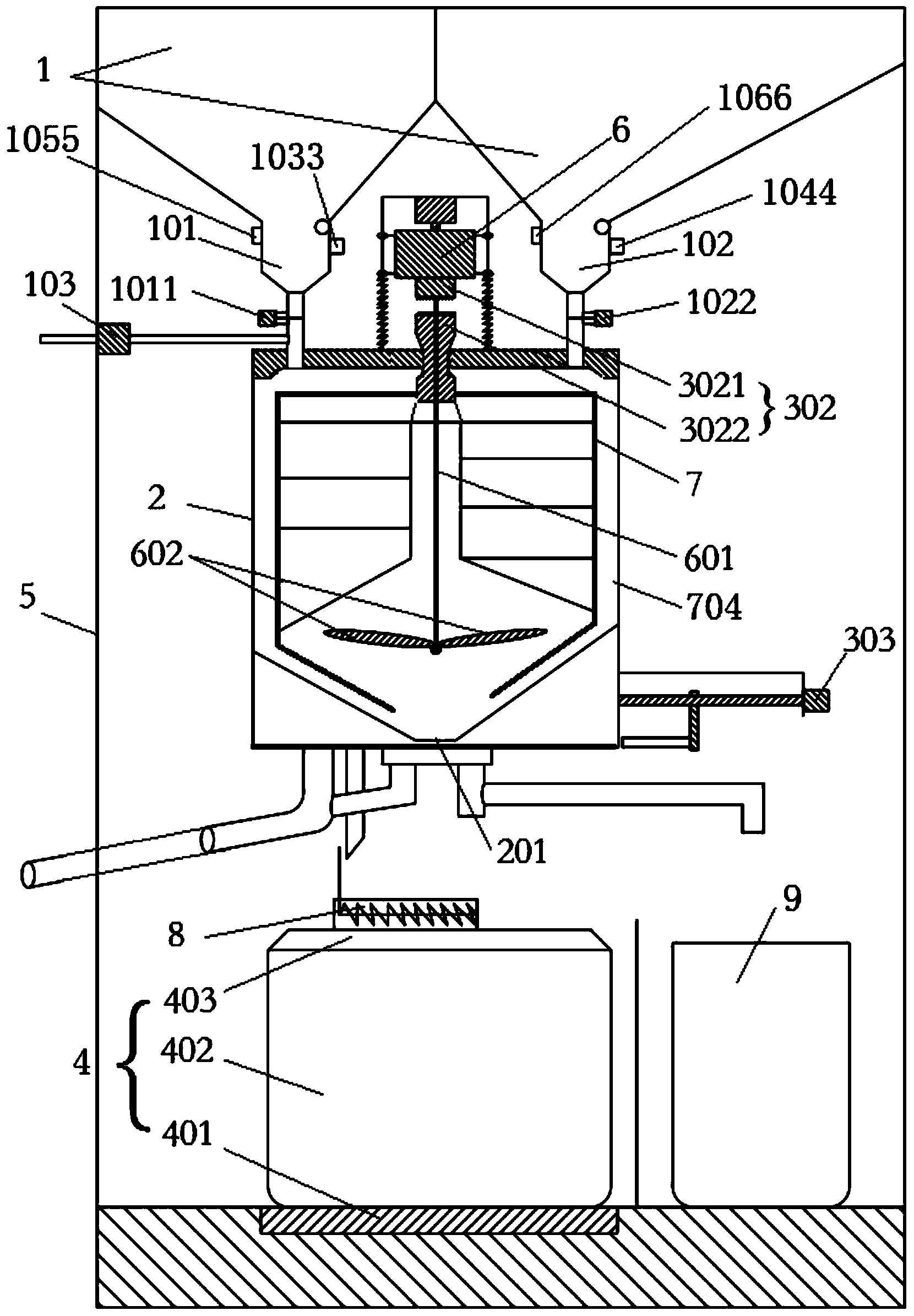 Mashing and cooking integrated machine