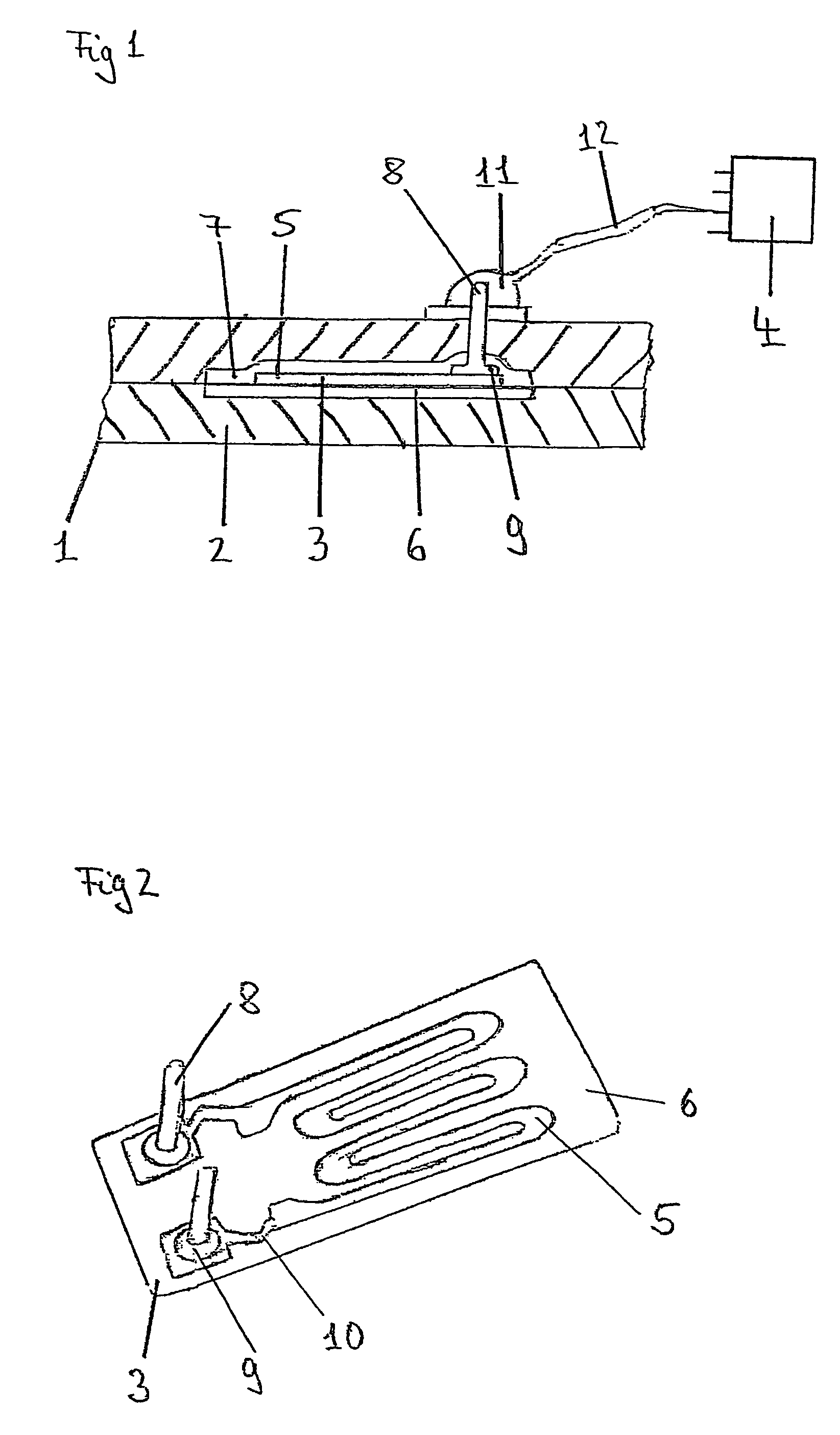 Device for determining strains on fiber composite components