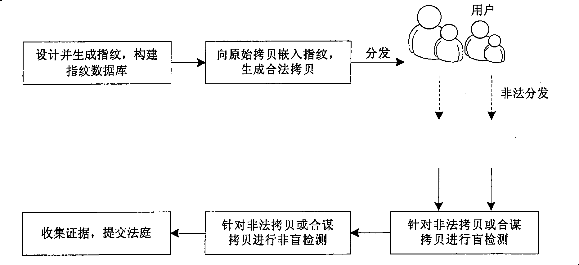 Digital fingerprint system and method for piracy tracking and digital evidence obtaining