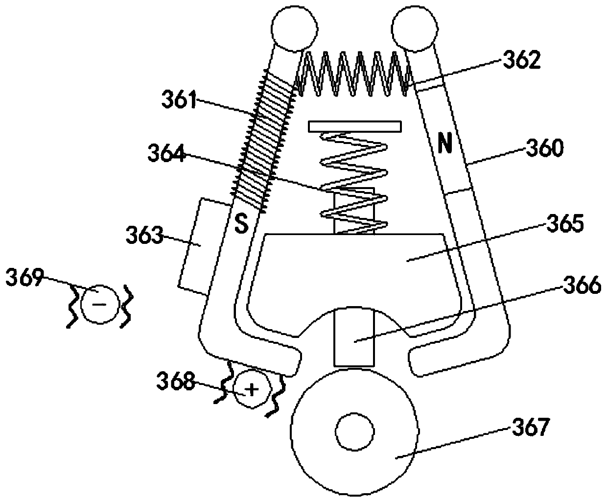 Agricultural lifting device stall self-locking assembly utilizing electromagnetic pole changing principle