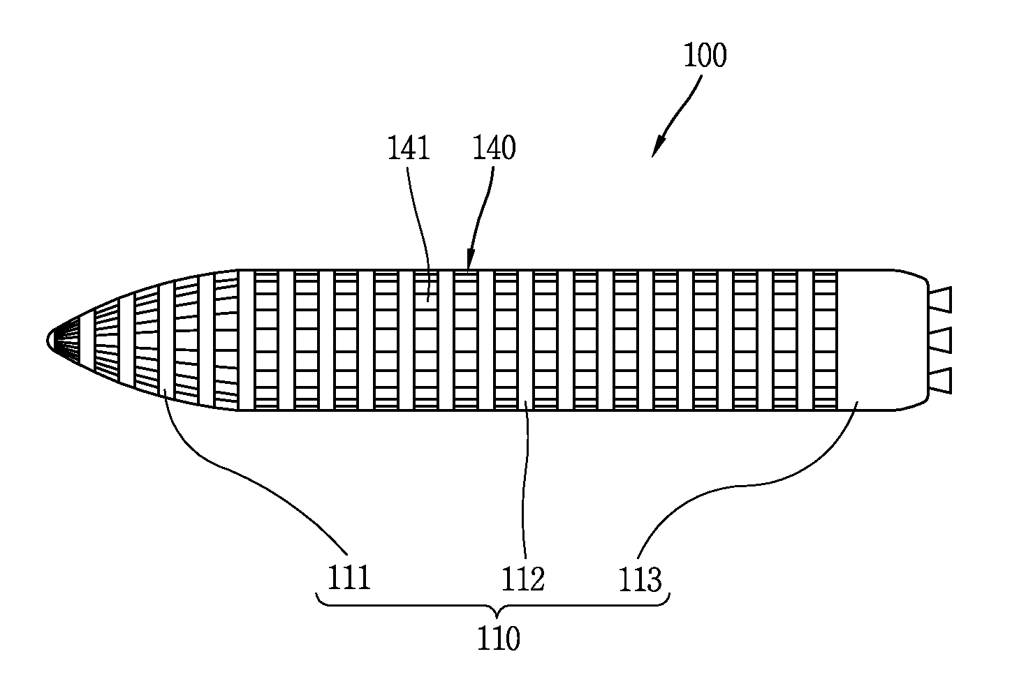 Cavitation device of underwater moving body and underwater moving body having the same