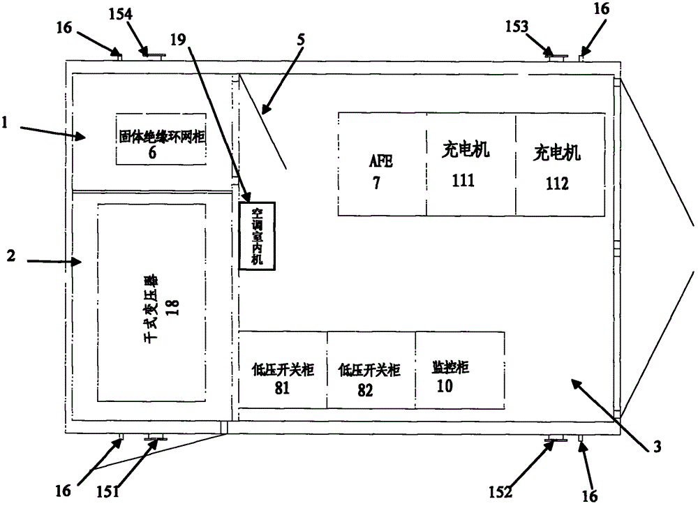 Concentrated direct-current power supply skid-mounted electric automobile charging house