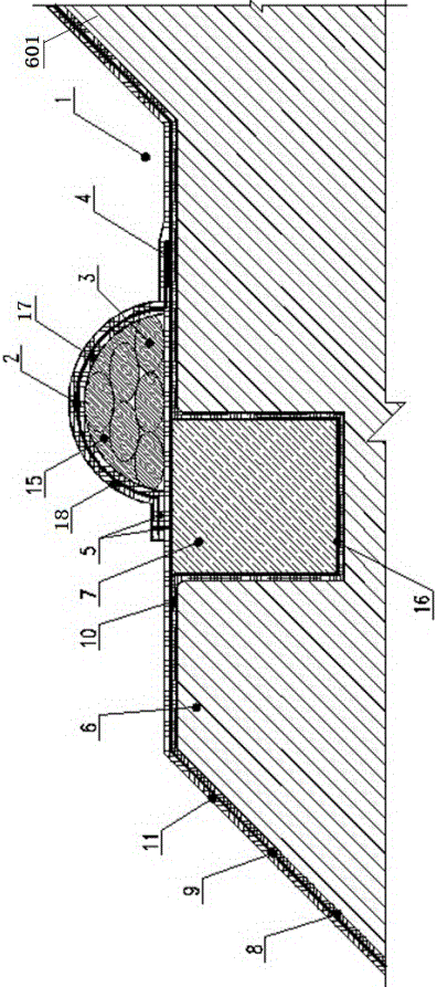 HDPE (High-Density PolyEthylene) membrane rain sewage diversion drainage canal for refuse landfill