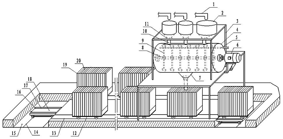 Automatic production line for lightweight wall materials