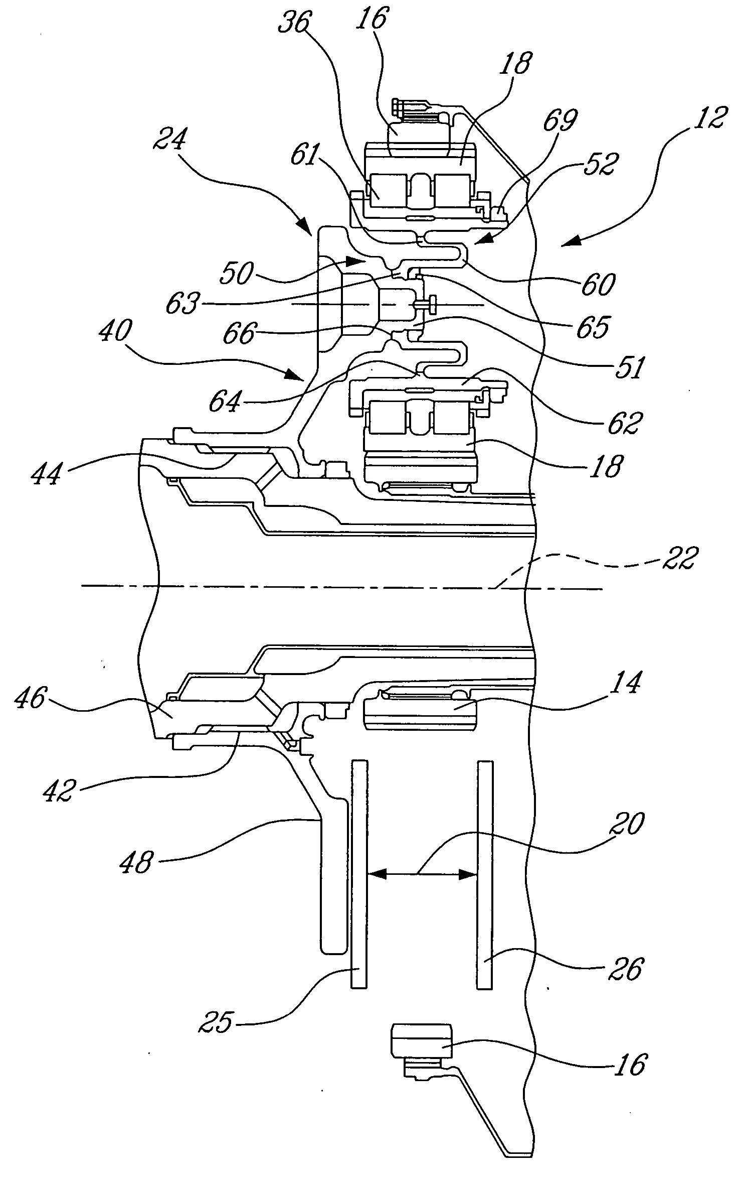 Compact epicyclic gear carrier