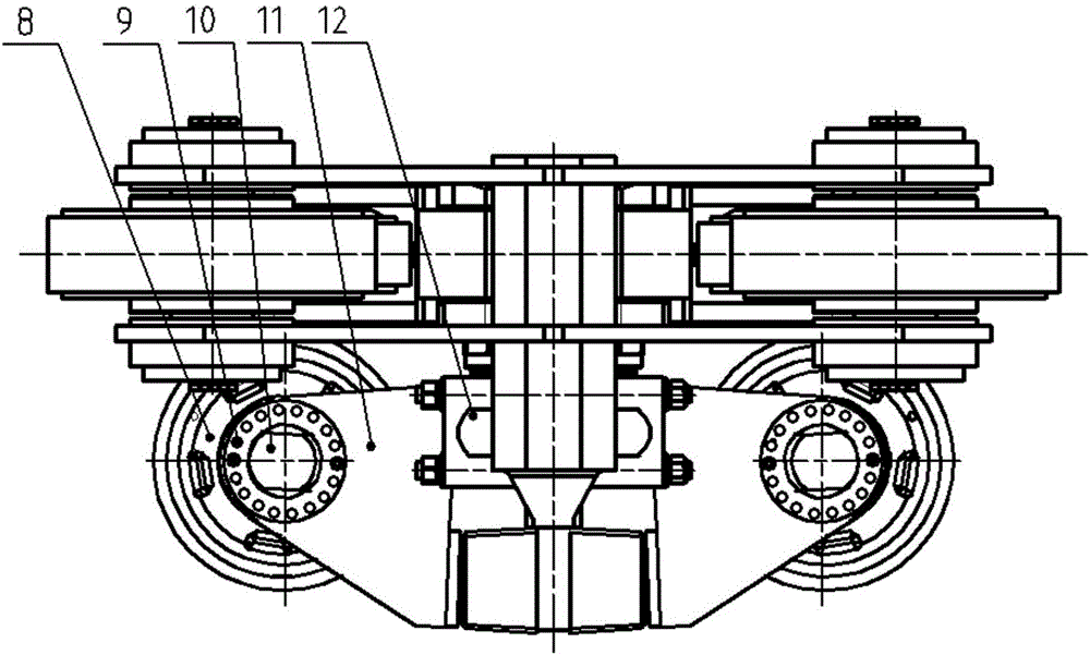 Roller coaster wheel train device with buffer and eccentric adjustment functions