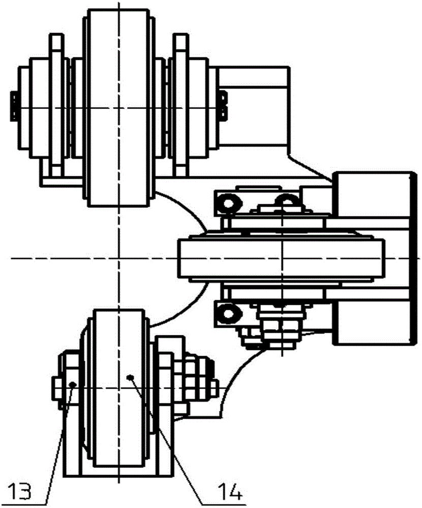 Roller coaster wheel train device with buffer and eccentric adjustment functions