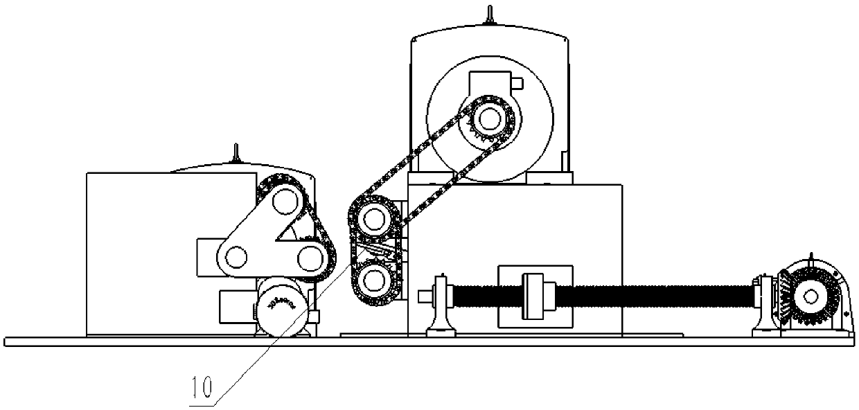 Small-diameter log four-roller automatic material supporting and rotary cutting mechanism for thick veneer machining