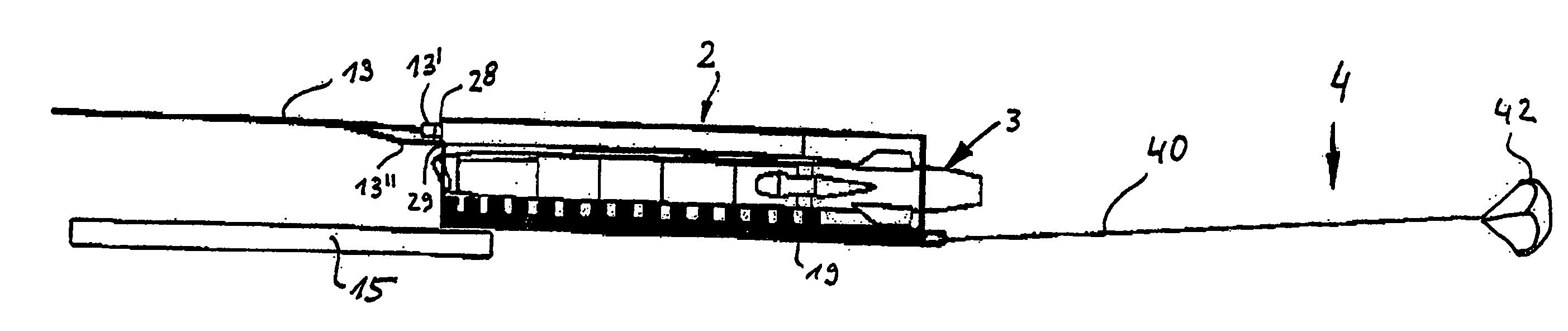 Device for launching unmanned missiles from an aircraft