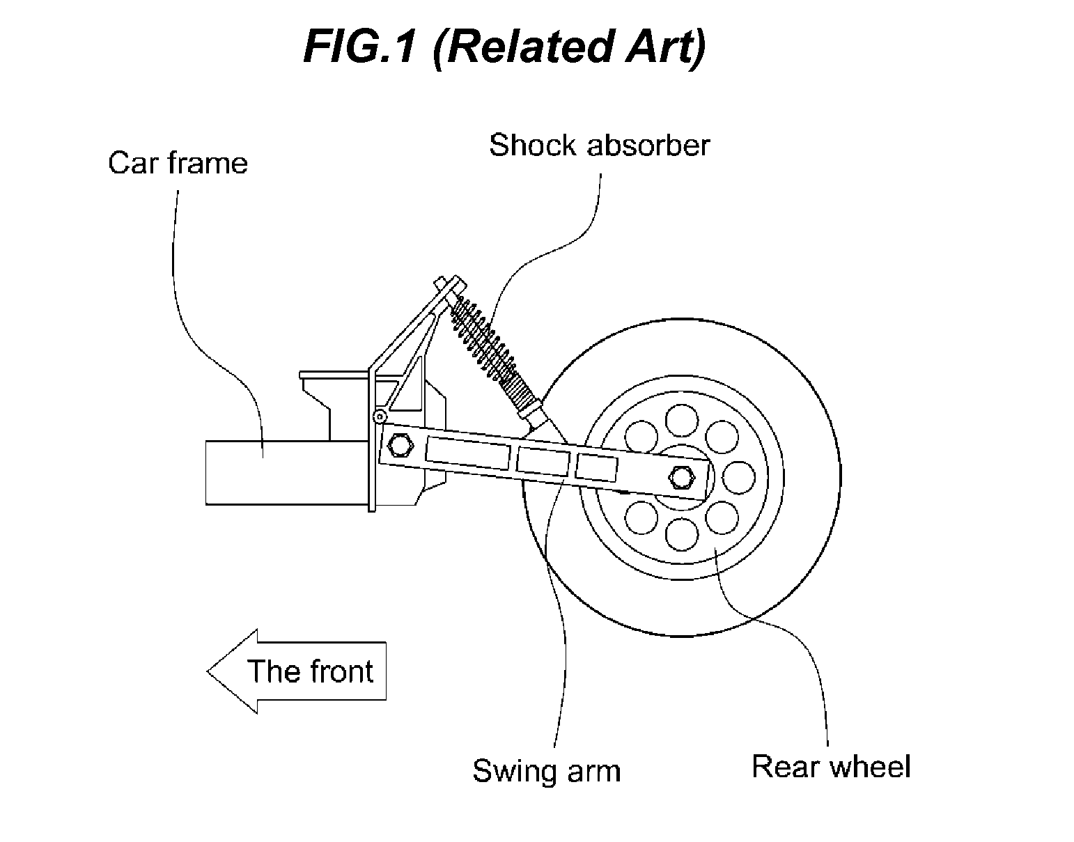 Rear suspension for three-wheeled car