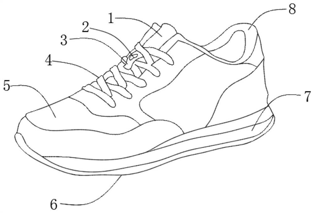 Sneaker with self-adaptive sneaker back arching amplitude