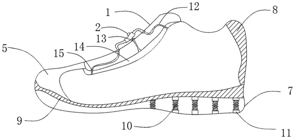 Sneaker with self-adaptive sneaker back arching amplitude