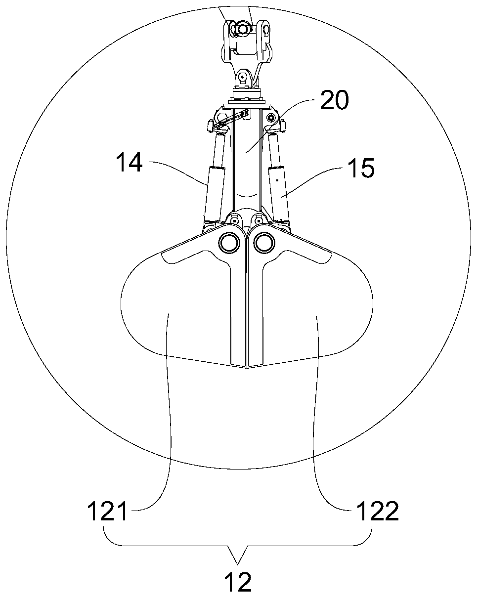 Marine grabbing machine and ship