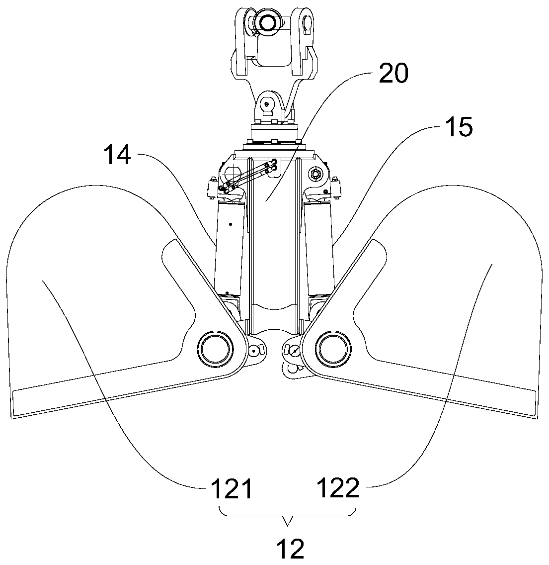 Marine grabbing machine and ship